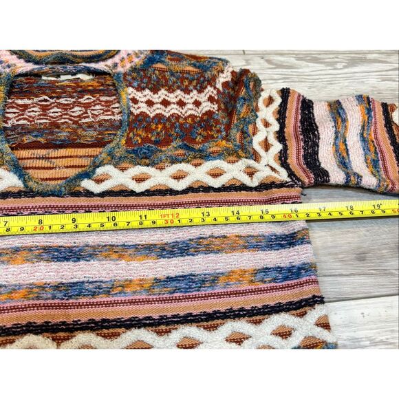 Gimmick The Buckle Mixed Yarn Reversible Mock Neck Keyhole Sweater S - Picture 9 of 12